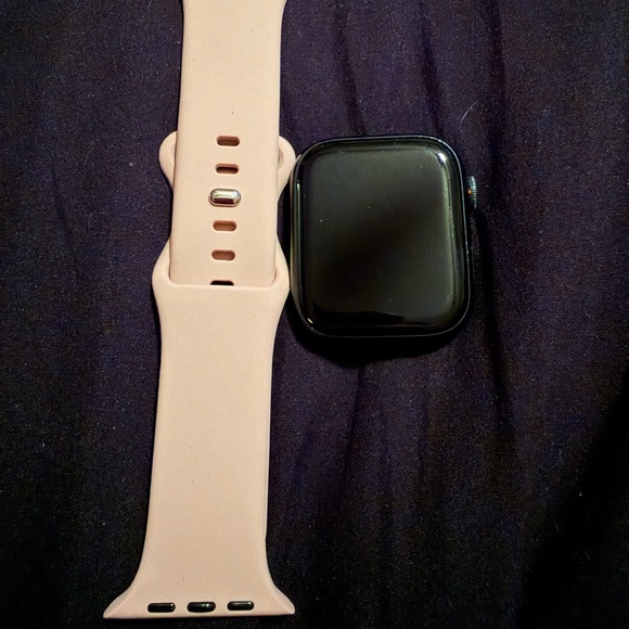 Apple Watch with Light Pink Silicone Sport Band